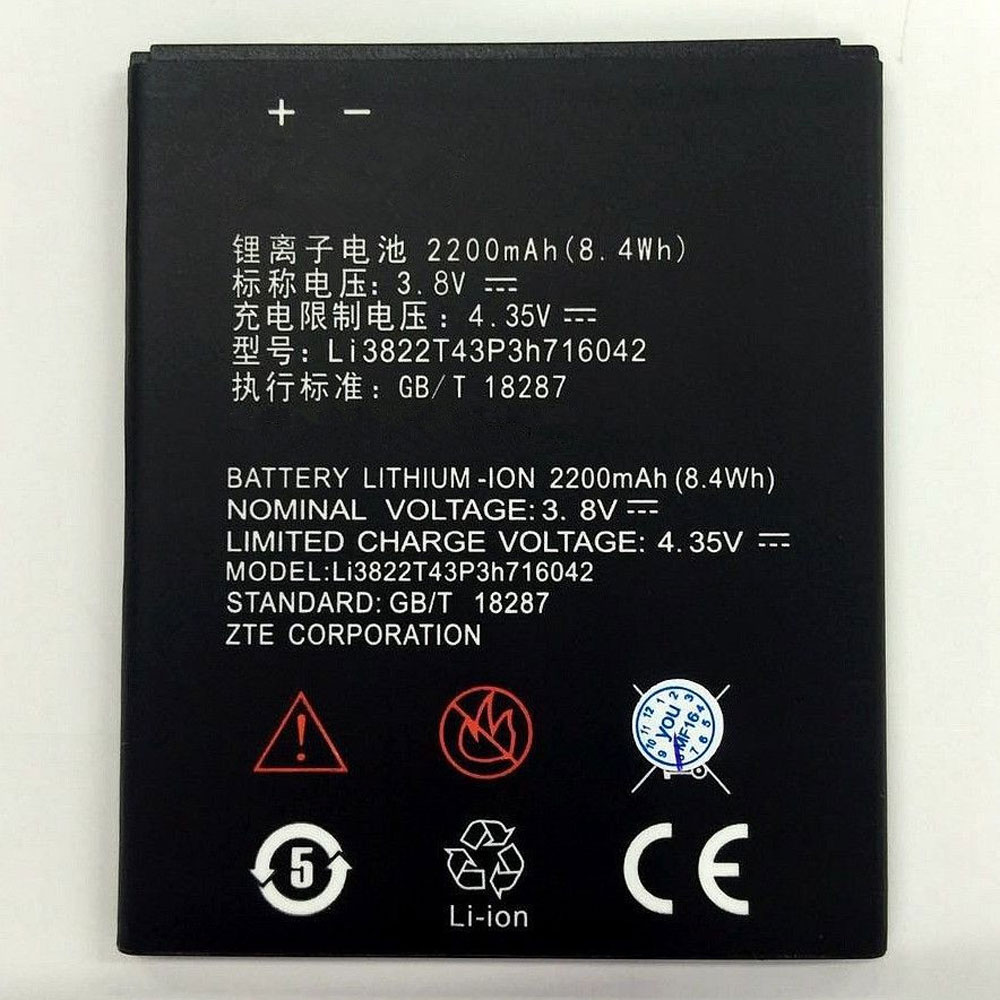 Batería para ZTE GB-zte-Li3822T43P3h716042